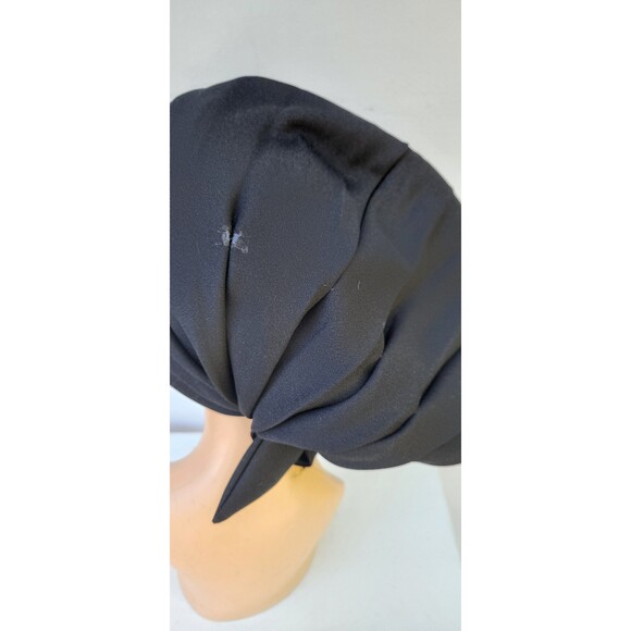 20s 30s Black Vintage Hat - Long Pointed Pleated Hat - Wedding Cocktail Elegant - Picture 7 of 9